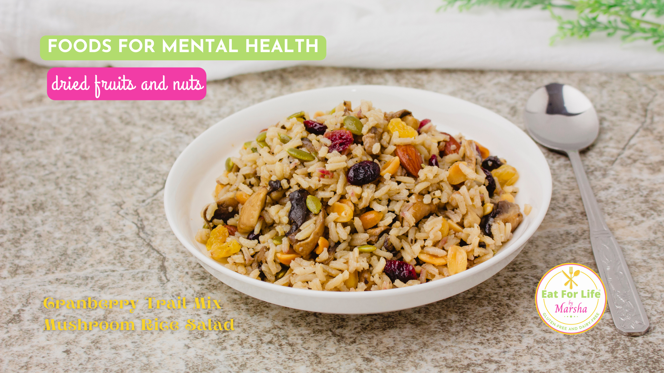 Cranberry Trail Mix Mushroom Rice Salad